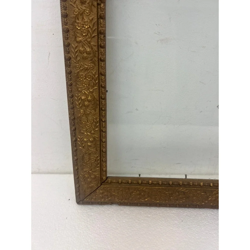 Antique Gilt Gesso Picture Frame Floral Vintage Gold Victorian Art Fits 10x12